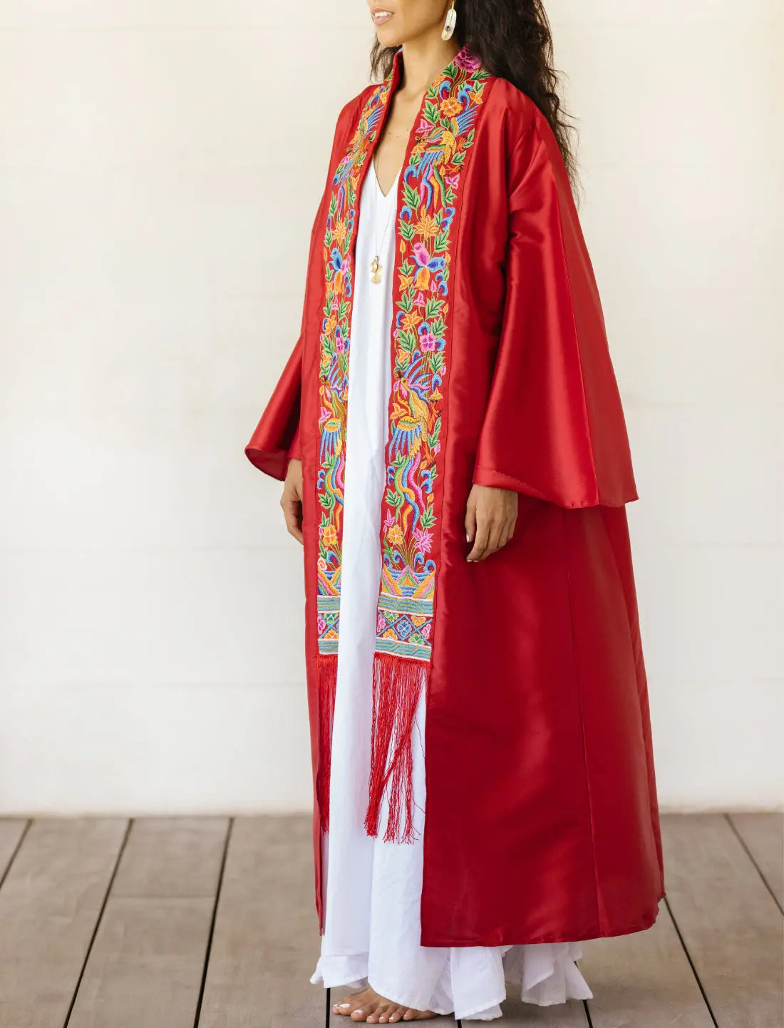 Sacred Garden Embroidered Silk Kimono Earth Wisdom Collection