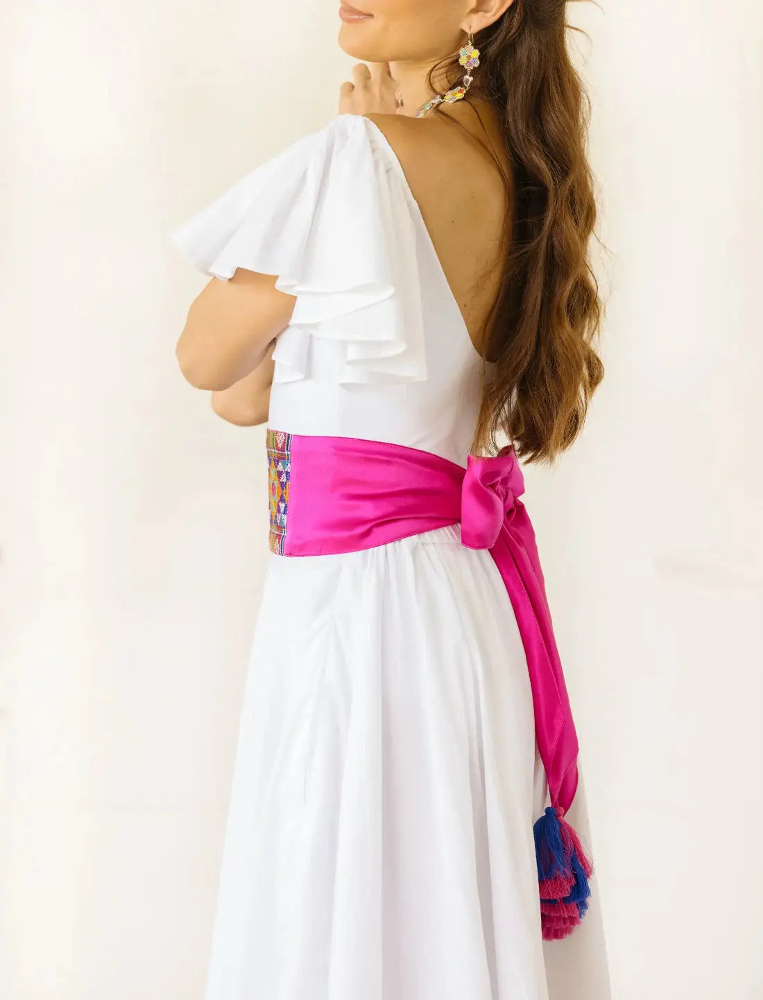 Triple Diamond Pink Silk Belt Earth Wisdom Collection