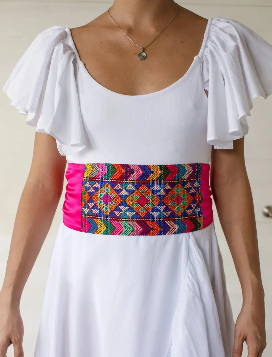 Triple Diamond Pink Silk Belt Earth Wisdom Collection