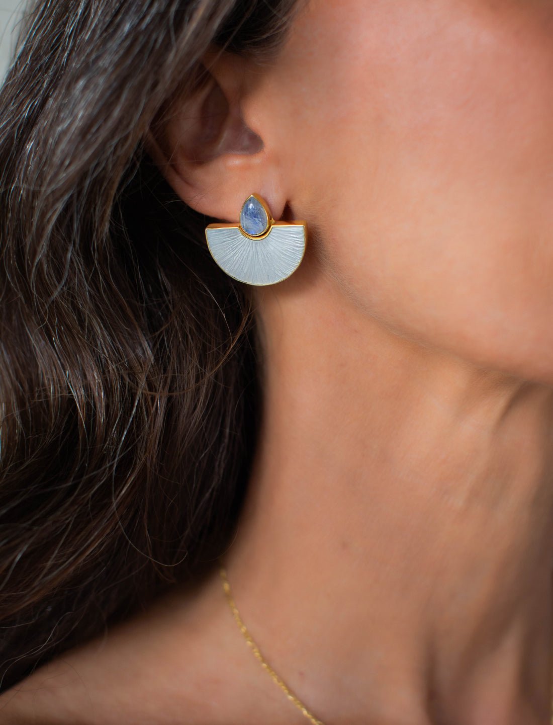 Drop of Moon Earrings - Earth Wisdom Collection