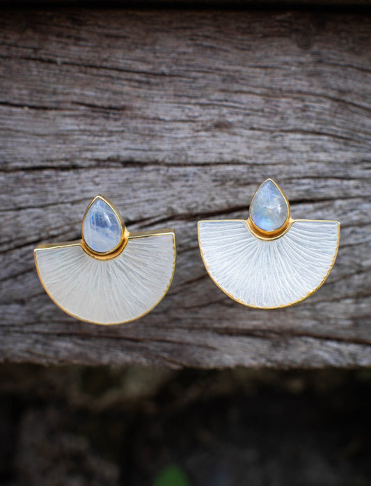 Drop of Moon Earrings - Earth Wisdom Collection