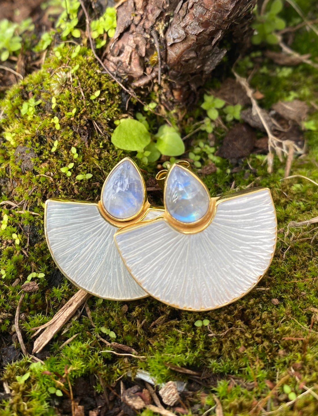 Drop of Moon Earrings - Earth Wisdom Collection