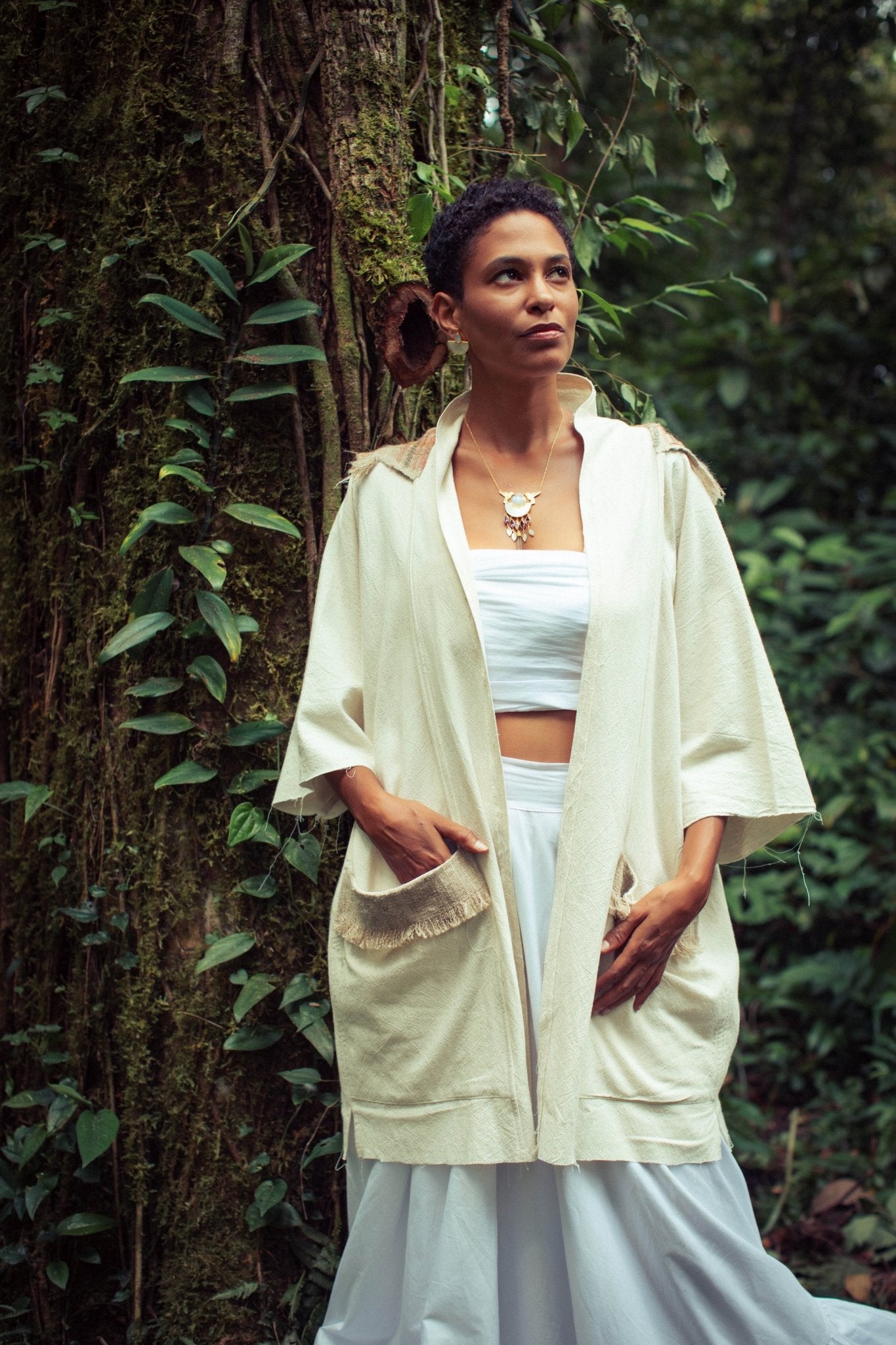 Embraced in Protection Bhutanese Nettle Weave Jacket - Earth Wisdom Collection