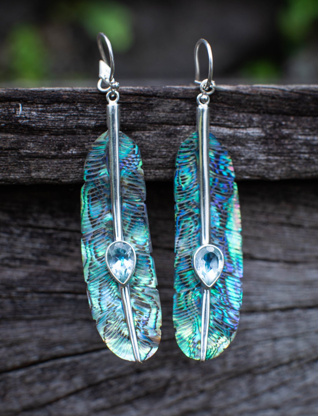 Feather Topaz Earrings - Earth Wisdom Collection