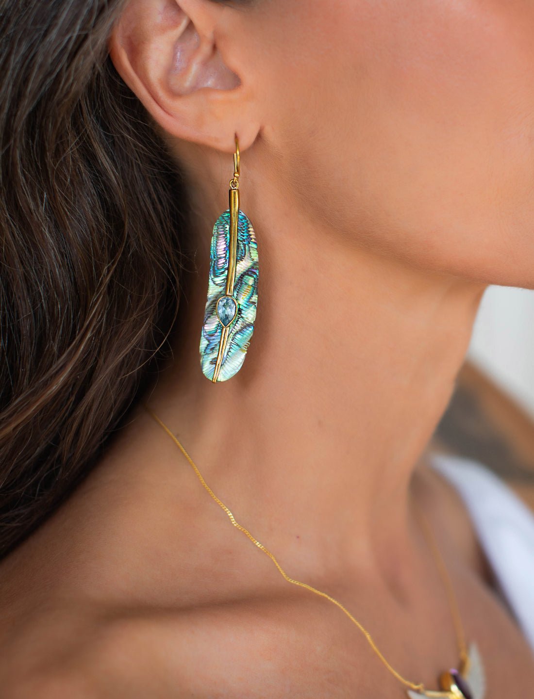 Feather Topaz Earrings - Earth Wisdom Collection