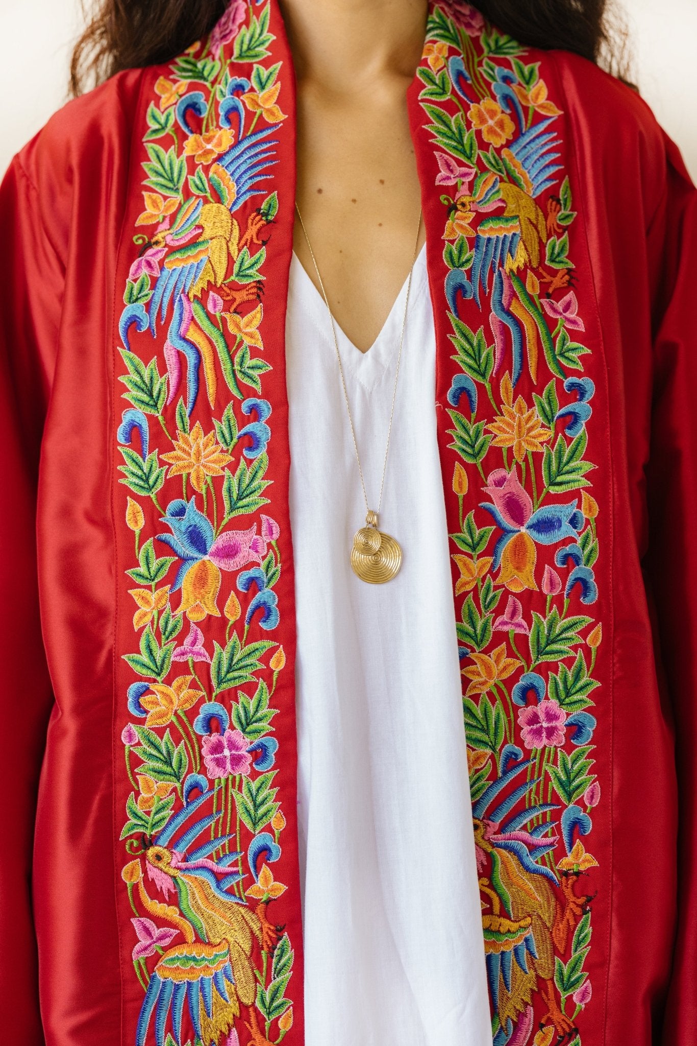 Maroon Silk Kimono - Earth Wisdom Collection