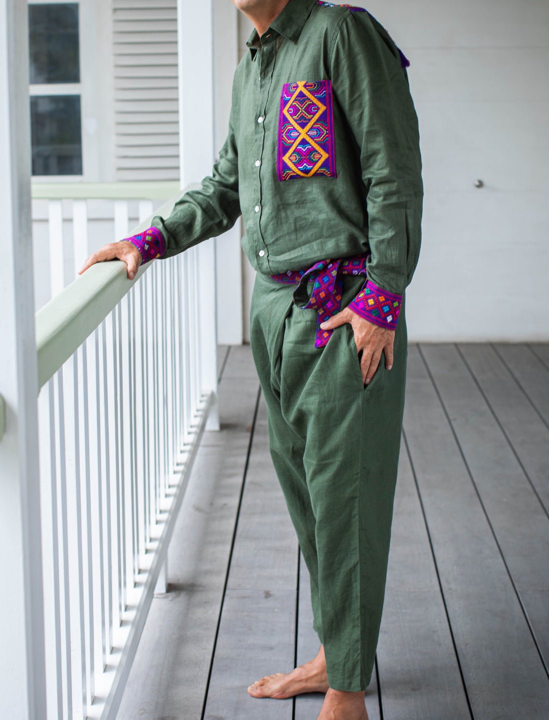 Purple Golden Helix Belt Wrap Pants - Earth Wisdom Collection