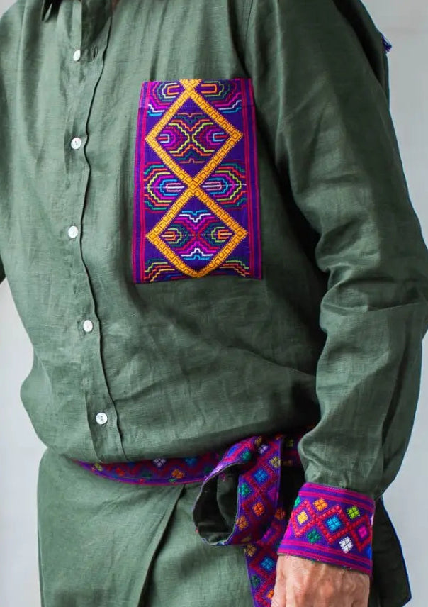 Purple Golden Helix Long Sleeved Shirt - Earth Wisdom Collection