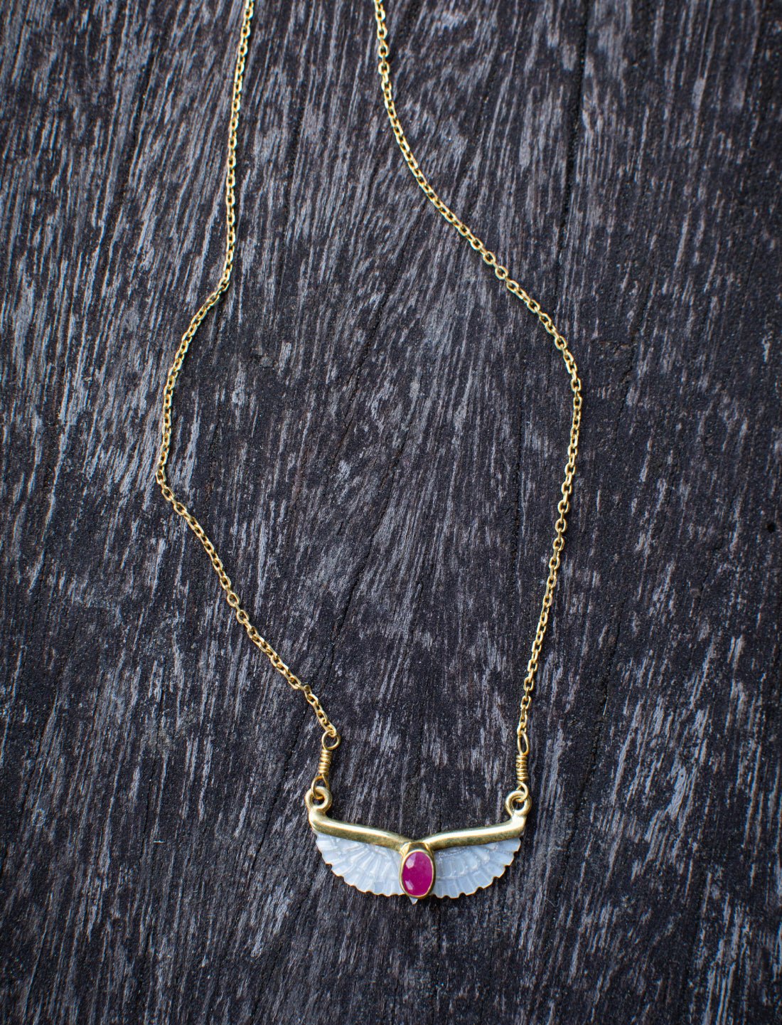 Ruby Wings Necklace - Earth Wisdom Collection