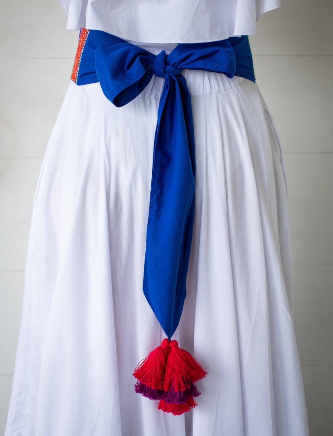 White Blue Adult Belt - Earth Wisdom Collection