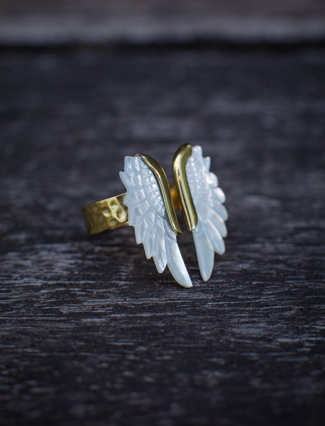 Wing Ring Mother of Pearl - Earth Wisdom Collection