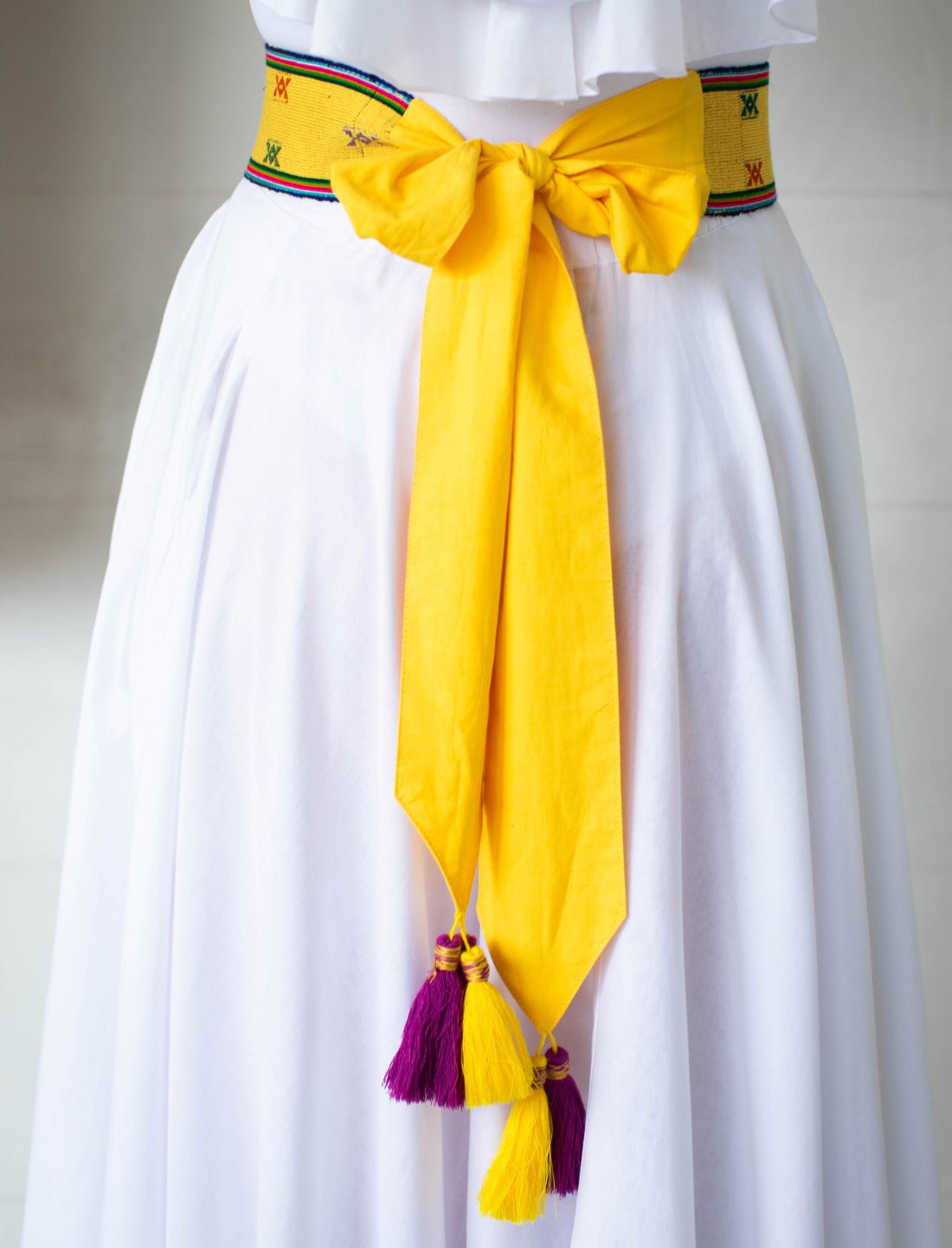 Yellow Royal Weave Adult Belt - Earth Wisdom Collection